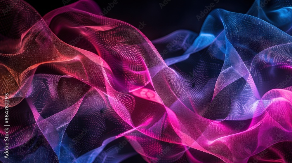 Obraz premium Abstract Neon Waves on Dark Background