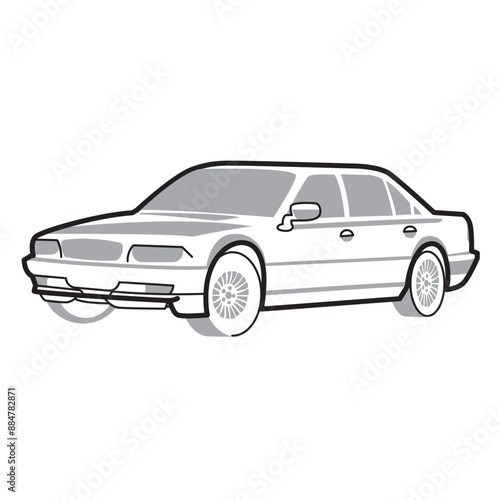 simple illustration of a sedan car