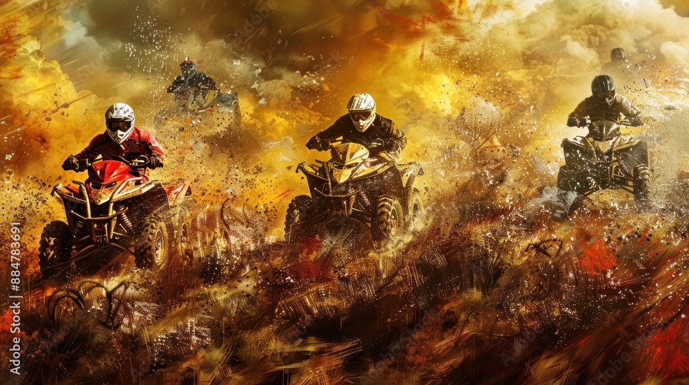 ATV Riders in a Dust Storm ATV Riders in a Dust Storm