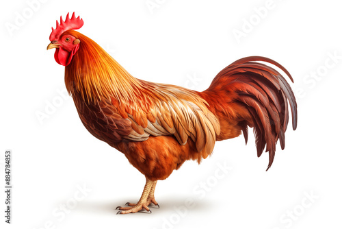 Rooster isolated on white background © Pakhnyushchyy