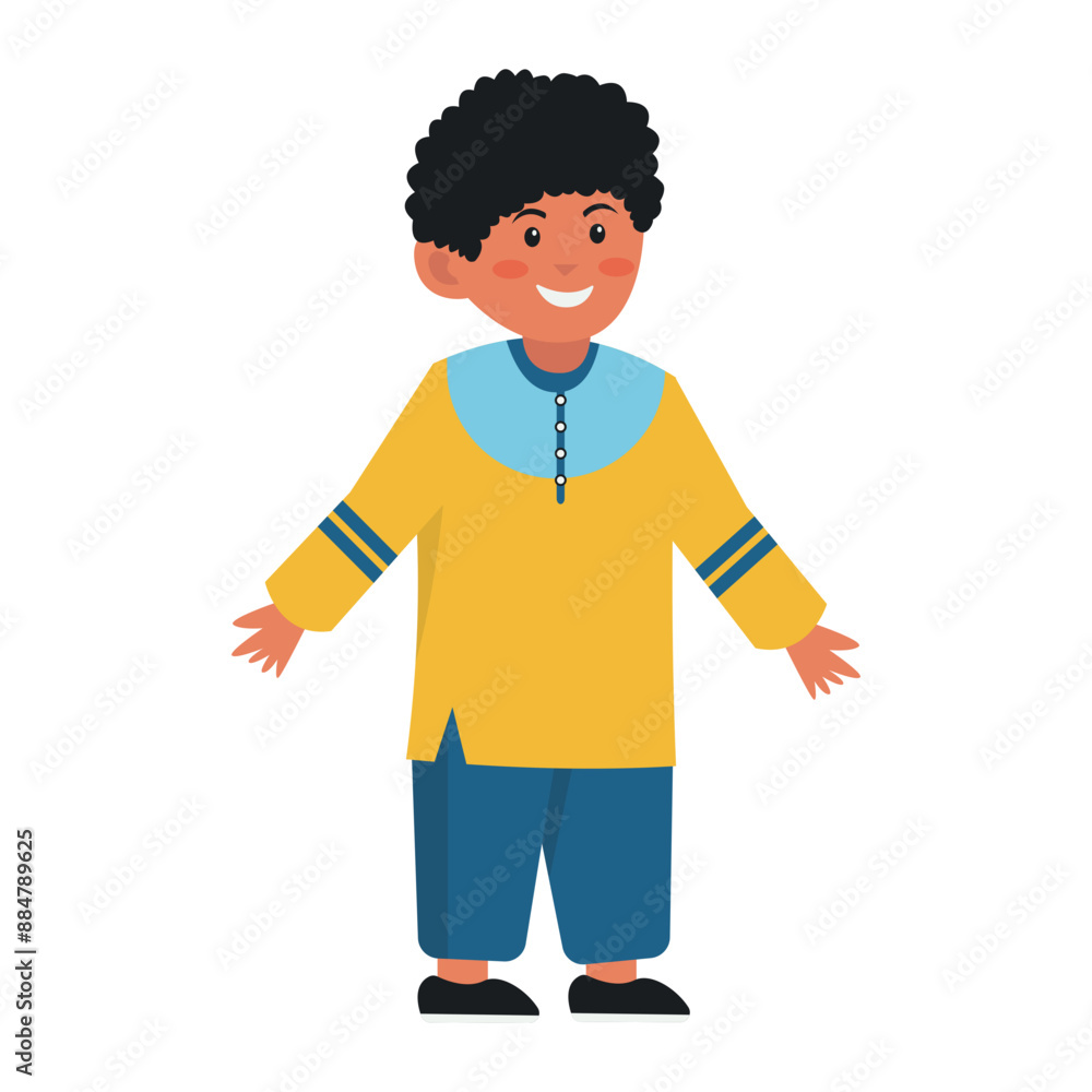 Cartoon Muslim Character Isolated on White Background. Vector Illustration Cartoon Muslim Character Isolated on White Background. Vector Illustration