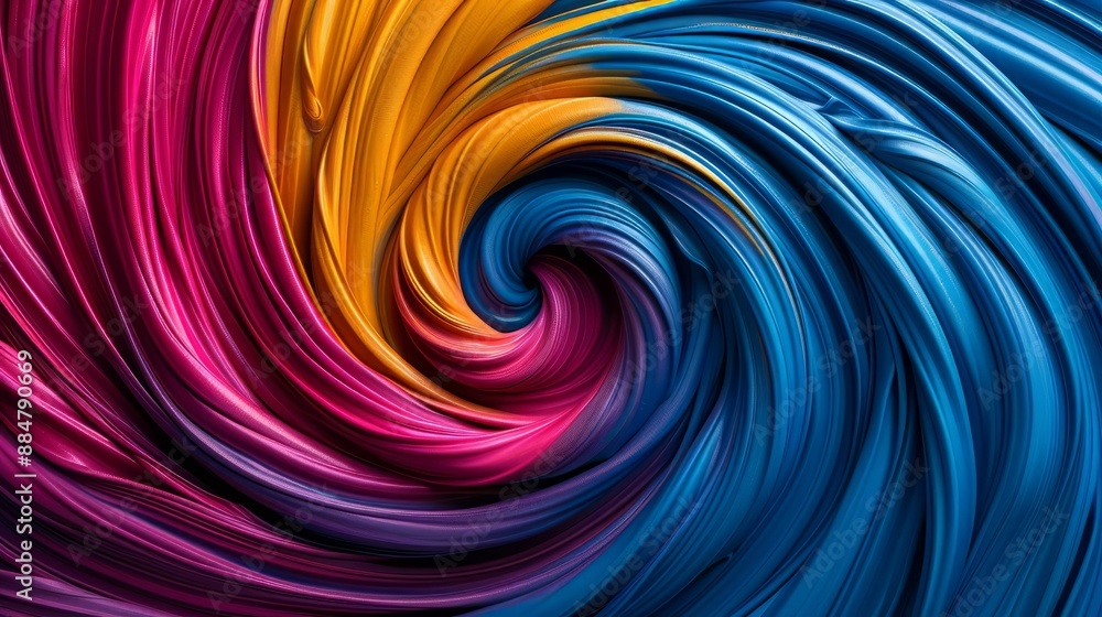 Obraz premium Abstract swirling pattern in blue, purple, and yellow.