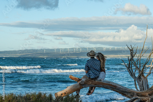 North Shore Polo Fields Couple over the Ocean photo