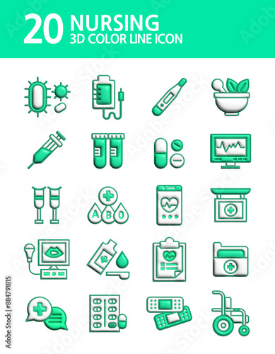 Hospital, Virus, Clinic, 3D, Bone, Teeth, dlqcp, Doctor, Nurse, Chart, Icon, 3d, Blood Donation