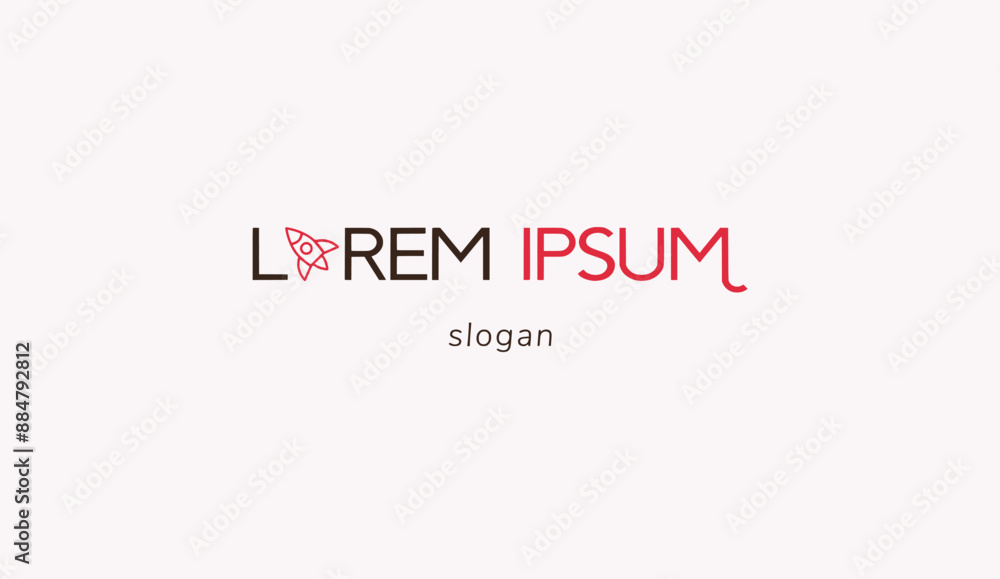 Logo design simple typography illustration design rocket Logo design simple typography illustration design rocket
