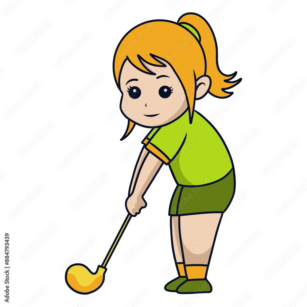 Cute Cartoon Kids Character. Flat Vector Illustration on White Background Cute Cartoon Kids Character. Flat Vector Illustration on White Background