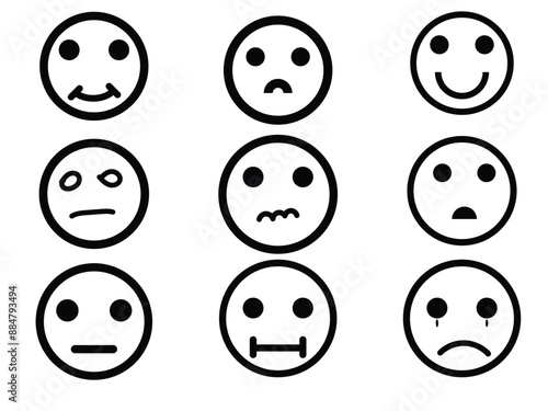 sad and smiley faces icon illustration.