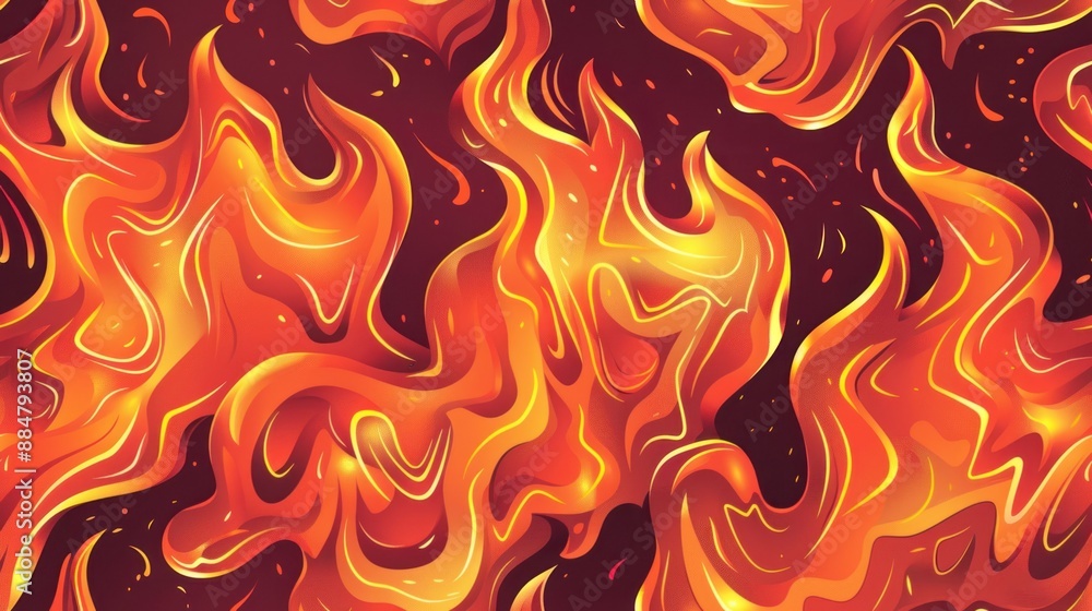 Fiery Abstract Background with Bright Orange and Yellow Flames Fiery Abstract Background with Bright Orange and Yellow Flames