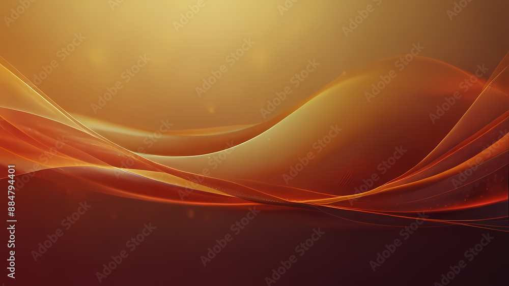 Fototapeta premium Abstract light background with soft, flowing waves of Red and Orange light