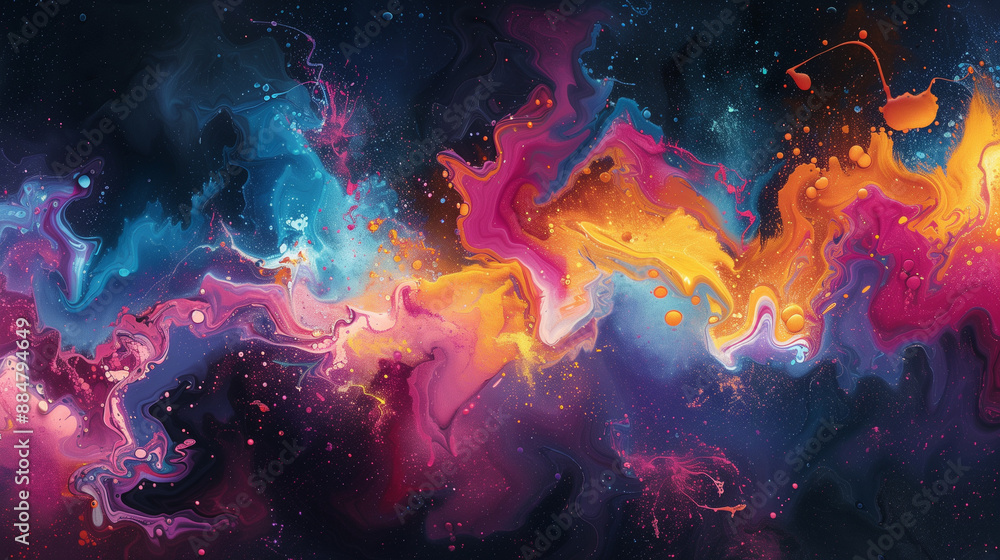 An abstract image featuring dynamic, colorful swirls of pink, orange, yellow, and blue against a dark background, creating a vibrant and energetic effect. An abstract image featuring dynamic, colorful swirls of pink, orange, yellow, and blue against a dark background, creating a vibrant and energetic effect.