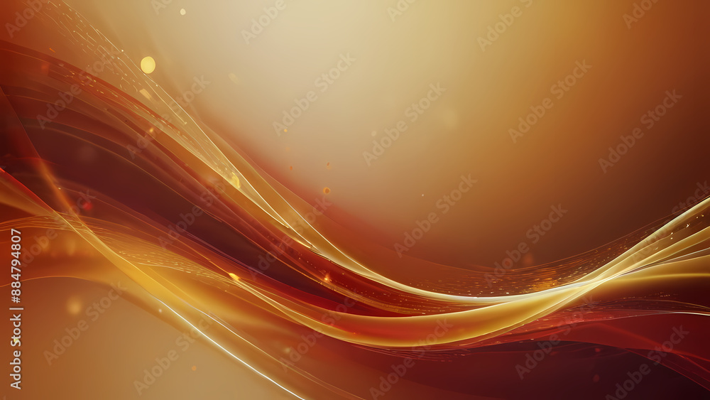 Fototapeta premium Abstract light background with soft, flowing waves of Red and Orange light