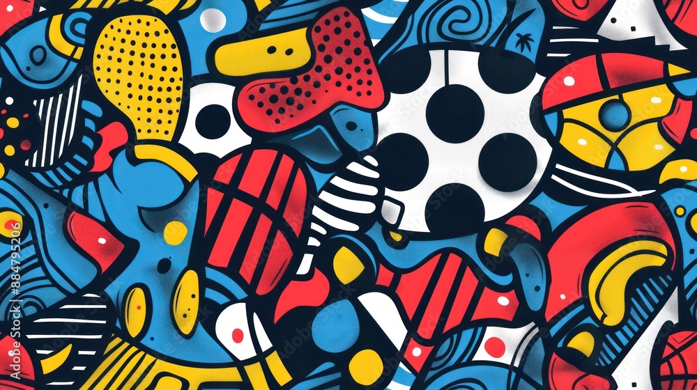Abstract Colorful Doodle Pattern Abstract Colorful Doodle Pattern