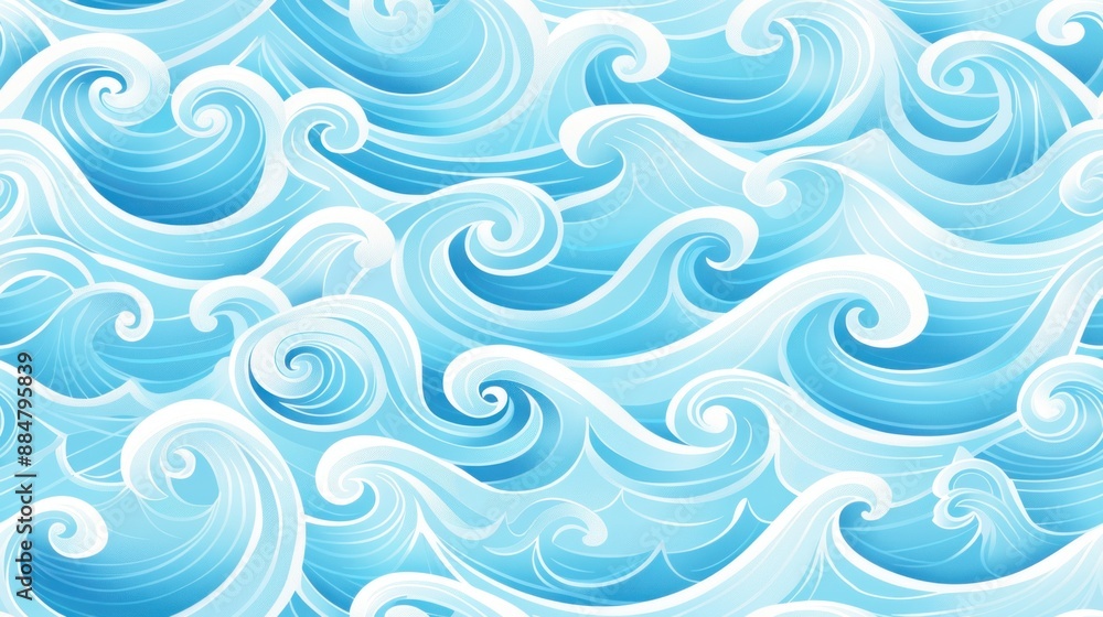 Abstract Blue Ocean Wave Seamless Pattern Abstract Blue Ocean Wave Seamless Pattern