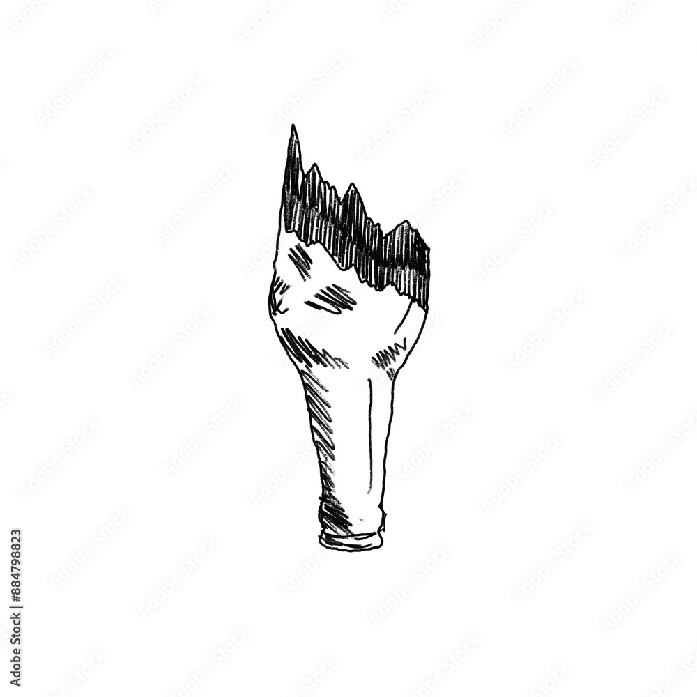 pen sketch of a half-broken drink bottle PNG pen sketch of a half-broken drink bottle PNG