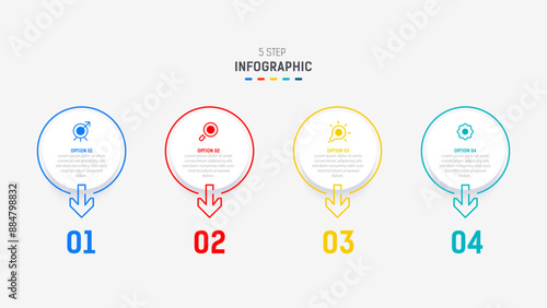 Four Step Infographic design element template for presentation. info graphic illustration. process diagram and presentations step,  banner, flow chart, 4 option template.