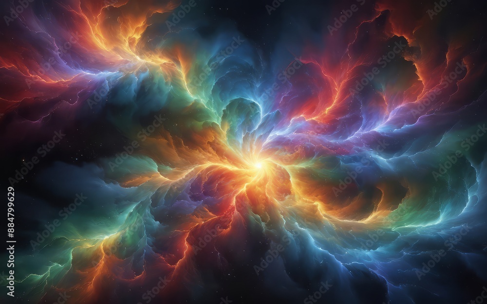 Fototapeta premium visualization of fractal waves