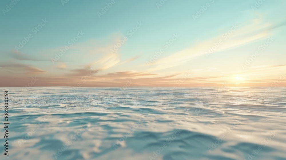 A beautiful blue ocean with a sun setting in the background A beautiful blue ocean with a sun setting in the background