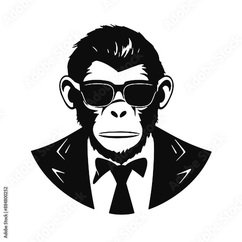 monkey in suit silhouette photo