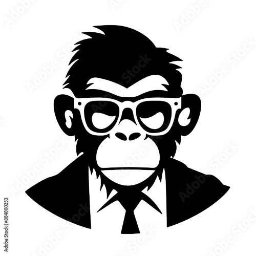 monkey in suit silhouette photo