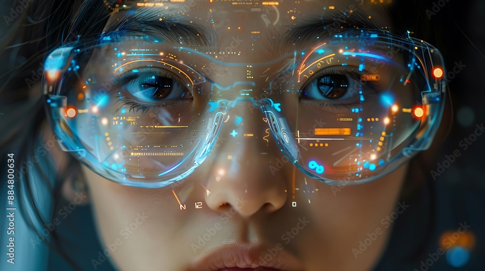 Futuristic Portrait of a Person with Cyberpunk Aesthetic Futuristic Portrait of a Person with Cyberpunk Aesthetic