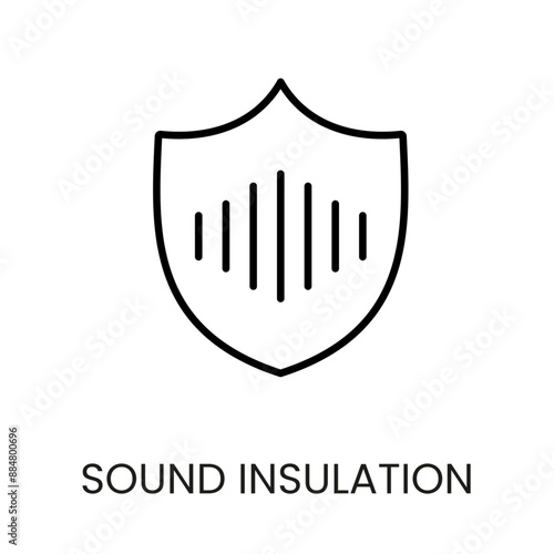 Soundproofing line vector icon with editable stroke