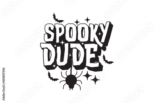 Retro Fall Halloween Varsity Spooky Dude T shirt Design