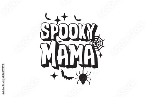 Retro Fall PNG Halloween Spooky Mama T shirt Design