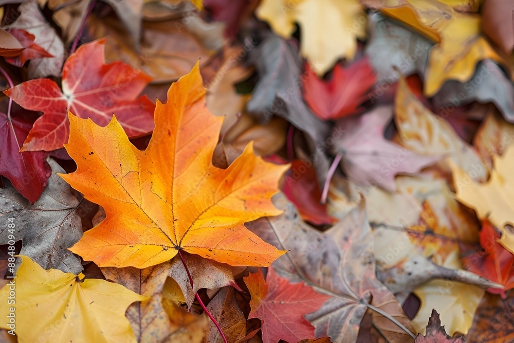 Enjoy the sight of vibrant autumn leaves in a range of colors as the sun sets in the background Enjoy the sight of vibrant autumn leaves in a range of colors as the sun sets in the background