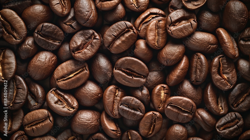 Rich and aromatic brown coffee beans in close up, showcasing texture and freshness Rich and aromatic brown coffee beans in close up, showcasing texture and freshness