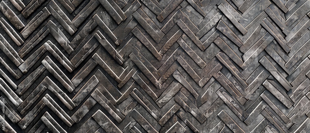 Panoramic close-up, high detail scan of herringbone patterned wallpaper texture, Generative AI Panoramic close-up, high detail scan of herringbone patterned wallpaper texture, Generative AI