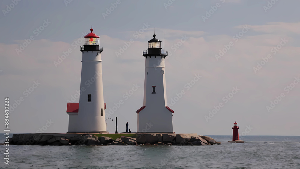a famous lighthouse in the Great Lakes a famous lighthouse in the Great Lakes