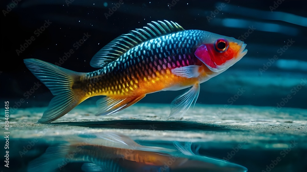 Naklejka premium fish swimming in aquarium