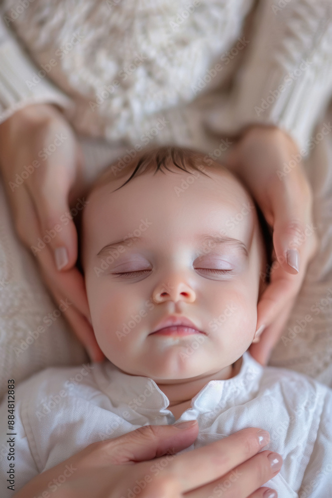 a mother giving her newborn baby boy his first gentle massage a mother giving her newborn baby boy his first gentle massage
