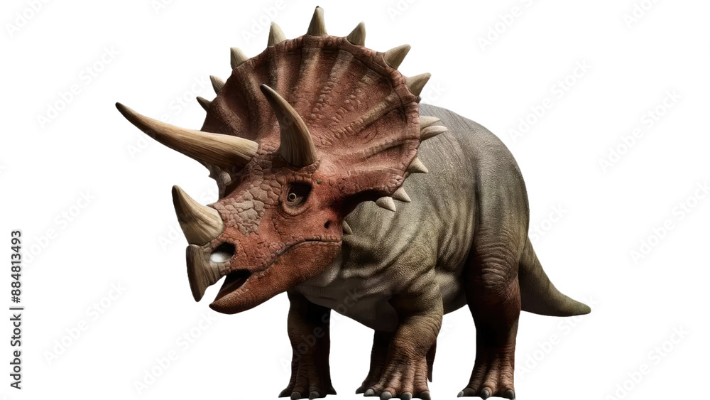 Fototapeta premium Triceratops dinosaur on white background. 
