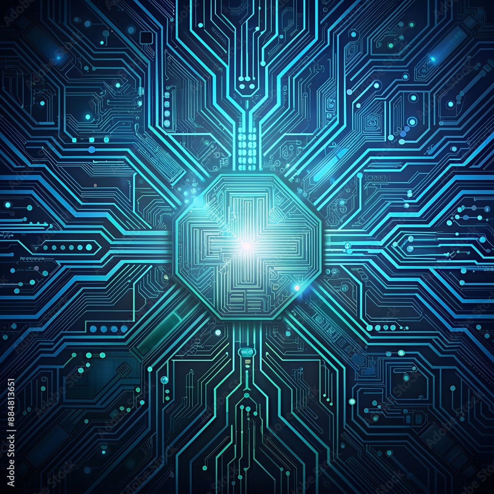 Futuristic Cybernetic Matrix and Digital Technology Background Futuristic Cybernetic Matrix and Digital Technology Background