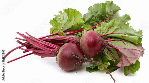 fresh sweet red beets with green leafs