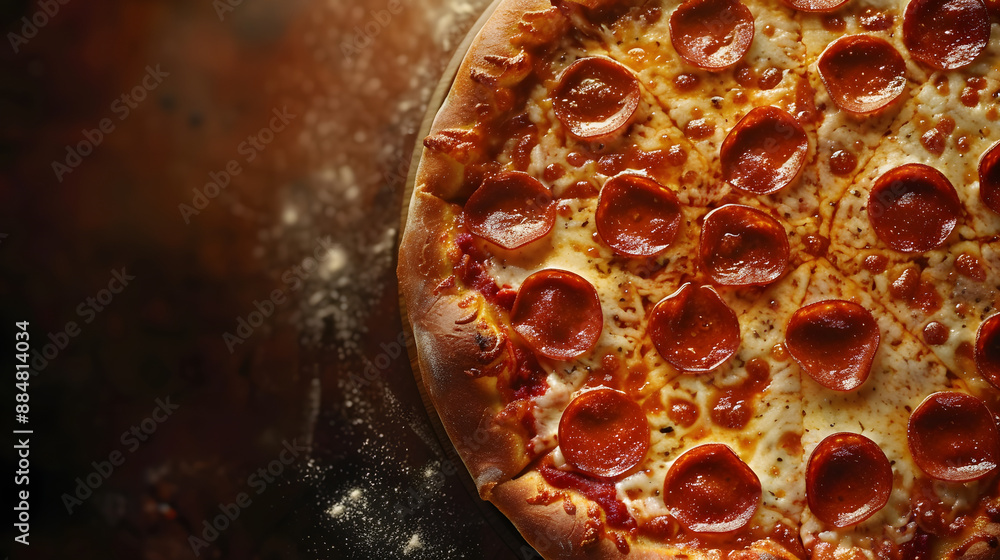 Pizza Margherita on dark wooden background top view with tomato sauce, fresh mozzarella, Parmesan cheese and basil. Pizza Margherita on dark wooden background top view with tomato sauce, fresh mozzarella, Parmesan cheese and basil.