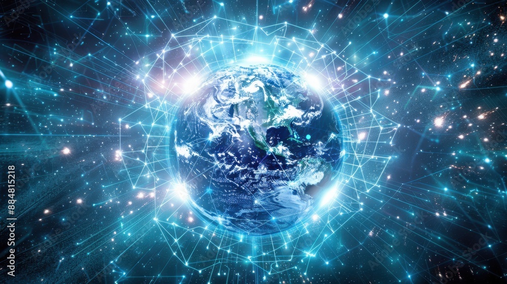 Obraz premium Internet life concept with symbolic imagery and high detail.