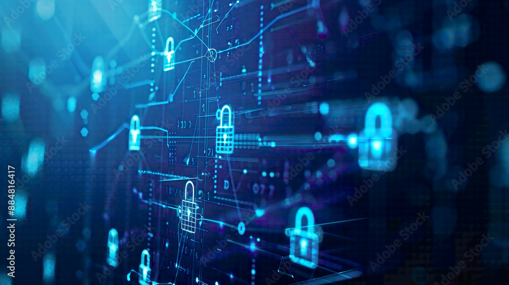 Abstract illustration representing data management and privacy emphasizing the importance of safeguarding sensitive informationwith lock and key symbols Abstract illustration representing data management and privacy emphasizing the importance of safeguarding sensitive informationwith lock and key symbols