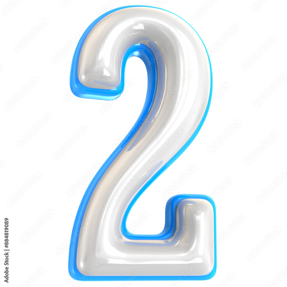 Number 2 3d render Number 2 3d render