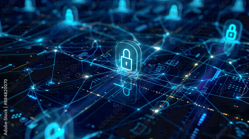 Cyber security and information security concept featuring encryption and secure access to personal informationwith lock icon and network connections secure internet access Cyber security and information security concept featuring encryption and secure access to personal informationwith lock icon and network connections secure internet access
