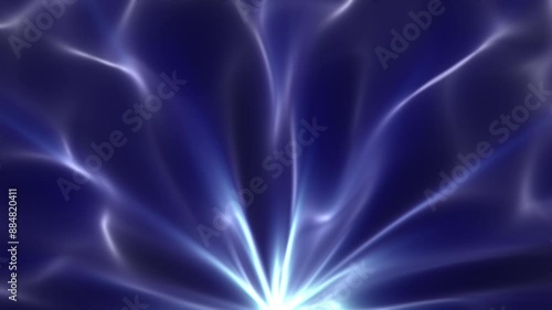 Seamless loop background with shiny blue silk pattern and bright light spreading around. Elegant screensaver for luxury event, celebration, music performance or business presentation. Looped 4K 60 fps