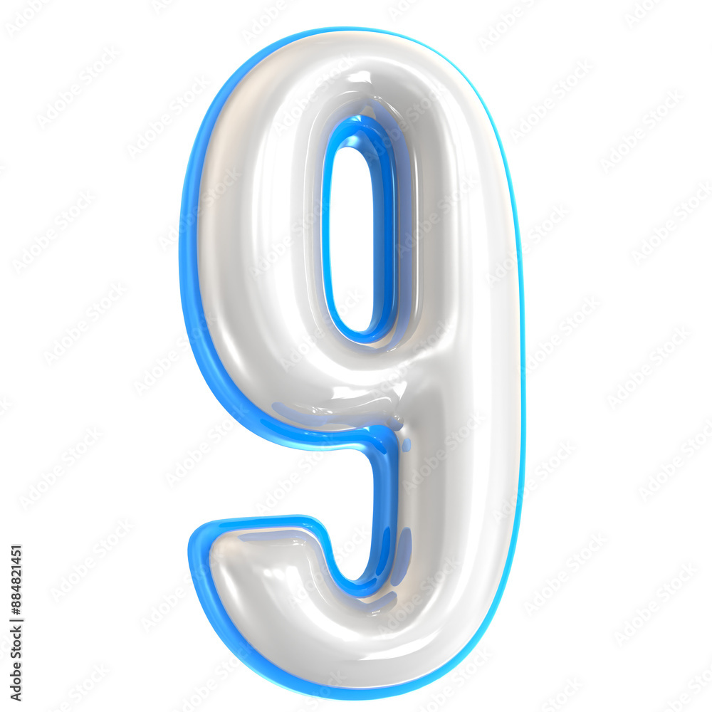 Number 9 3d render Number 9 3d render