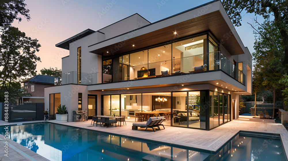 3d rendering of modern cozy house with pool and parking for sale or rent in luxurious style by the sea or ocean. Sunset with soft light from window,Modern Minimalist Cubic Villa with Pool
3d rendering of modern cozy house with pool and parking for sale or rent in luxurious style by the sea or ocean. Sunset with soft light from window,Modern Minimalist Cubic Villa with Pool