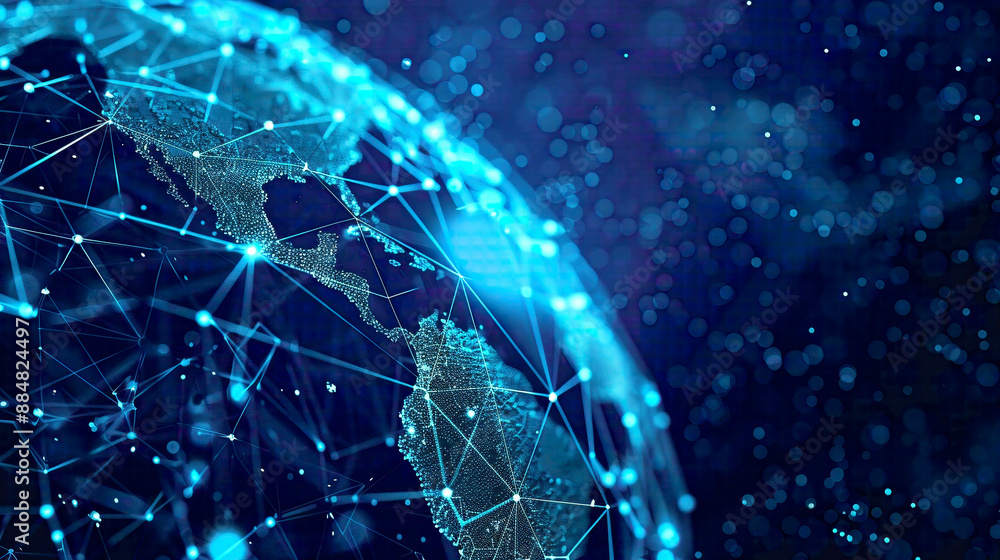 Global network security depicted with interconnected nodes and protective measures. Global network security depicted with interconnected nodes and protective measures.