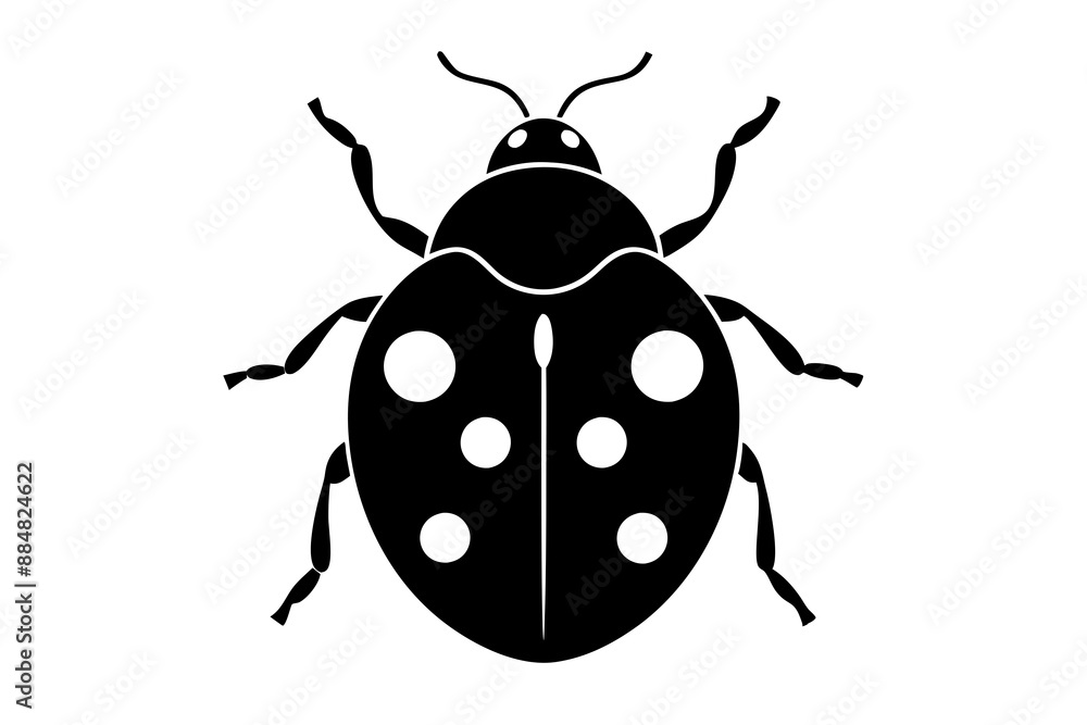 Create a minimalist ladybug vector illustration in black silhouette on a white background perfect for modern designs Create a minimalist ladybug vector illustration in black silhouette on a white background perfect for modern designs