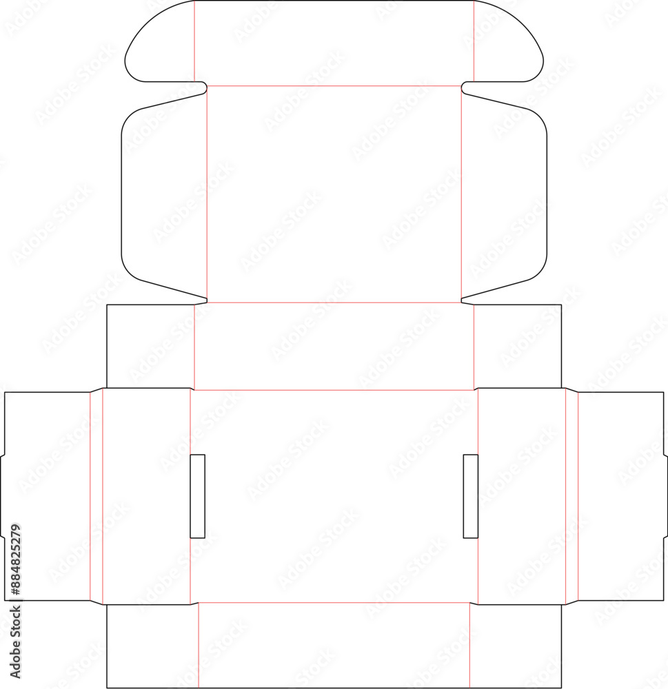 Die lines - Mini Mailer Box - Mini Size 90-75-30 Die lines - Mini Mailer Box - Mini Size 90-75-30