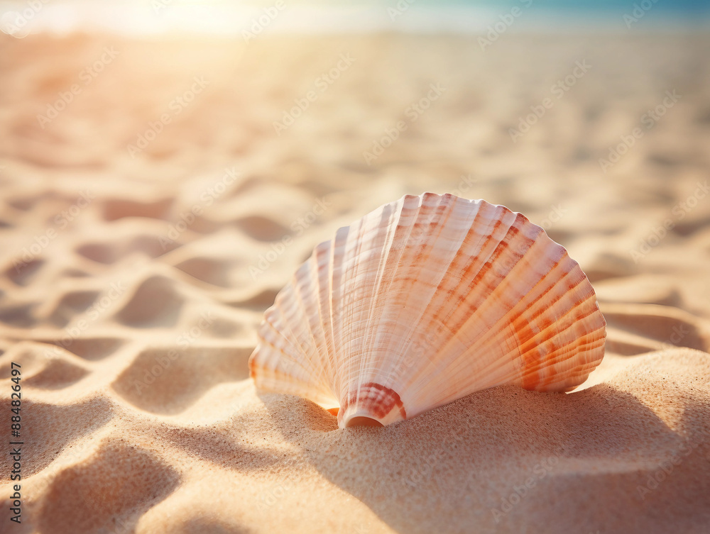 Close-up of a Seashell on a Sandy Beach Close-up of a Seashell on a Sandy Beach