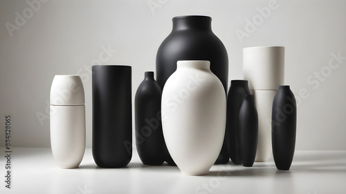 A minimalist ceramic vase on a white background