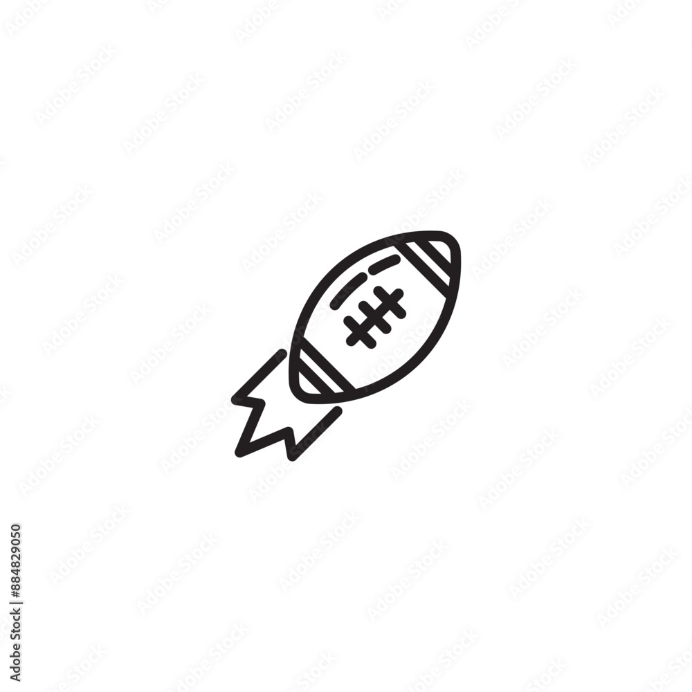 American football ball fired with speed icon. Editable icon. American football ball fired with speed icon. Editable icon.